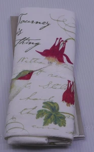 ALICE'S COTTAGE HUMMINGBIRD FLOUR SACK KITCHEN TOWEL & MATCHING NOTEPAD, NEW - Picture 1 of 5