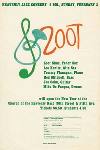 Lee Konitz Zoot Sims ORIGINAL ZOOT MAILER PARA RENDIMIENTO DE ZOOT SIMS #159919 - Imagen 1 de 1