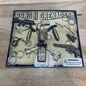 Vintage Guns and Grenades Small Keychain Toys - Read - Picture 1 of 4