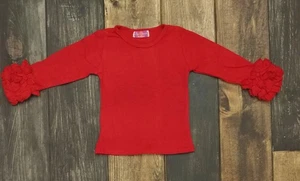 Red Ruffle Long Sleeve Shirt - Picture 1 of 1