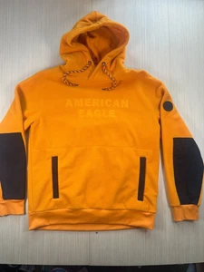 American Eagle Outfitters Hoodie Mens Large Yellow Black Long Sleeve Sweatshirt - Picture 1 of 7