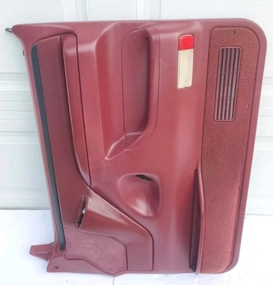 Panel de puerta lateral de pasajero 92-96 OEM Ford F150 250 Bronco ventana eléctrica rojo negro Foto 1 de 4