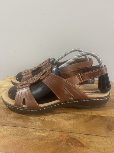 Sandali estivi Clarks donna Leisa Vine in pelle marrone 9W