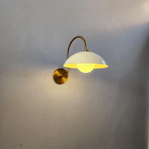 Wall Light Mid Century For Half Dome Brass Sputnik Wall Lamp Bedside Sconce - Picture 1 of 6