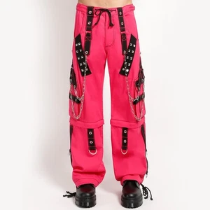 MM Gothic Herren Rosa Dunkle Manschette Cyber Ketten Punk Rock Goth Hose - Bild 1 von 4