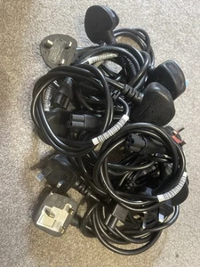 Bulk  Joblot 10 New 1.8m C5 Mickey Mouse Clover Leaf Laptop Mains Power Cable UK - Picture 1 of 3