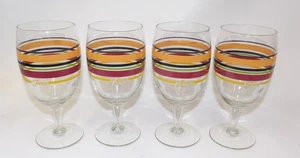 Fiestaware Fiesta gestreifte Mambo Eistee Wasser Weinkelche - 4er Set - neuwertig - Bild 1 von 4