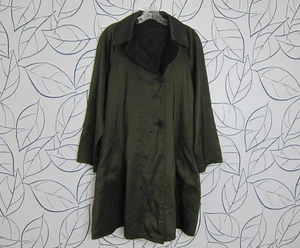 Mycra Pac Now Reversible Black Green Trench Coat Jacket Packable Size S, 6-8 US - Picture 1 of 15