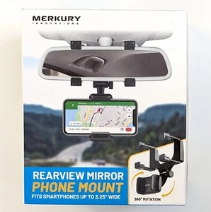 Merkury Innovations Car Rearview Mirror Phone Mount Black - Picture 1 of 4