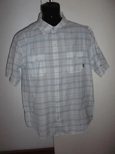 "Billabong" Men's Shirt - White / blue, black stripe / checks - Size L - Picture 1 of 2