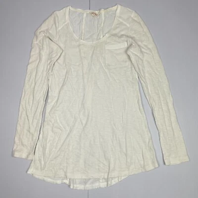 Blusa túnica de manga larga Fat Face Top 6 blanca para mujer lisa - Imagen 1 de 4