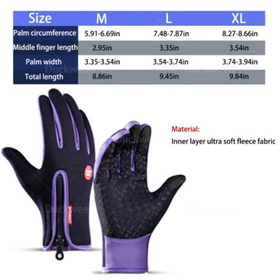 Guantes de esquí térmicos a prueba de viento con pantalla táctil para ciclismo de invierno EE. UU. Foto 1 de 4