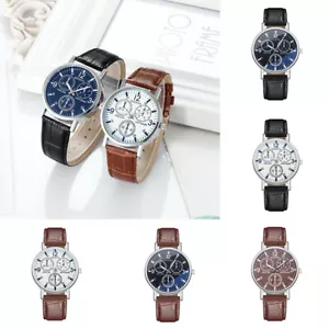 Wrist Watches Fashion Leather Strap Mens Women Simple Gifts Watch Quartz Casual - Bild 1 von 14
