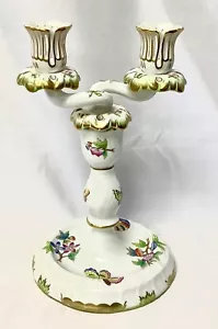  Candelabro doble de porcelana Herend Queen Victoria - Imagen 1 de 6