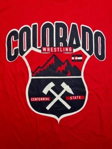 Colorado Wrestling Screenprint Red Shortsleeve NEW Tshirt Adult S, M, L, XL - Picture 1 of 5