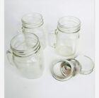 3 - Vintage Yorkshire 20 oz Glass Mason Jar Mug W/Handle Established 1898 5.5"