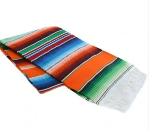 Fine XL Sarape Mexican Blanket Authentic pool beach yoga 74"x50" soft New - Picture 1 of 7