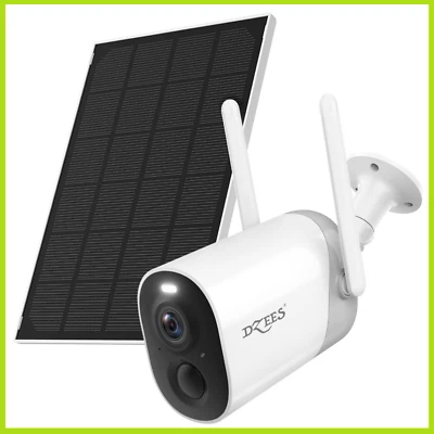 DZEES CG2 SECURITY CAMERA Dzees Wireless Outdoor Security Camera Solar Powered WiFi 2K HD Night Vision Cam
