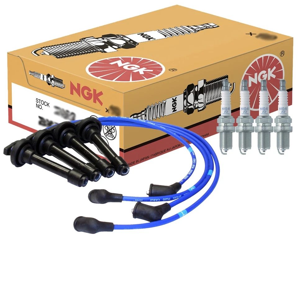 Kit de cable NGK y 4 bujías estándar para Acura Integra 1.8 L4 Naturally Asp Foto 1 de 1