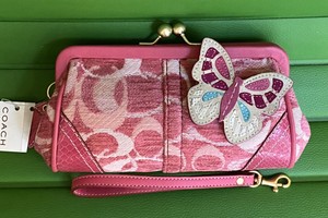 coach pink butterfly bolsa