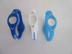 3 PCS BLUE,NAVY BLUE,WHITE Power Balance Energy Health Band Bracelet XS,S,M,L,XL - Picture 1 of 1