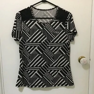Fila Sport Womens Shirt Size 12 Black and White - Foto 1 di 14