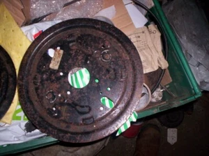 Ford Anglia 105e front drum brake back plates pair new old stock genuine ford - Picture 1 of 4