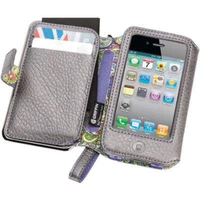 Apple iPhone Griffin Elan 4 4s Pasaporte Cuero Cartera Abatible Estuche Funda Foto 1 de 3
