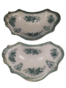 Antique W.H. Grindley Y & C Brussels Pattern Bone Dishes 2 - Picture 1 of 4