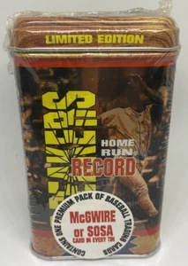 NEW 1998 Treat HR Record Mark McGwire or Sammy Sosa Card Factory Sealed Tin Box - Picture 1 of 2