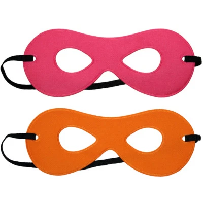 Child Pink/Orange Reversible Superhero Mask ~ HALLOWEEN KIDS COSTUME PARTY MASK - Image 1 of 2