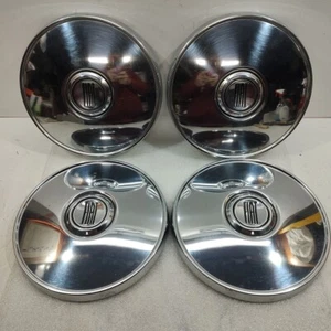 Fiat Hubcaps (4) 128 Wheel Covers 25 cm 9.5 Inches Chrome OEM VTG Very Nice - Picture 1 of 16