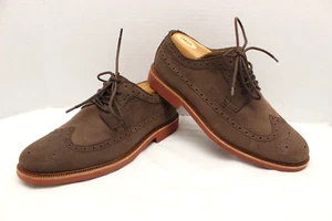 Polo Ralph Lauren mens size 10 brown wing tip suede leather dress shoe - Picture 1 of 16