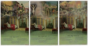ca 1910 Bamforth Postkarte komplette Serie 4525 "Die Heilige Stadt" Christliches Lied - Bild 1 von 7