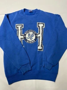 Boys Youths JERZEES Blue Vintage '95/'96 Hallinan Hawks Crew Sweatshirt Sz 18 - Picture 1 of 4