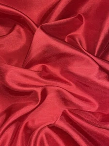 1 mtr red satin back polyester raw silk fabric 58” wide (147cm) - Picture 1 of 3