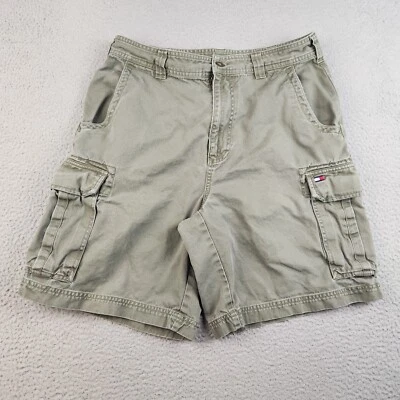 Pantalones Cortos Y2K Tommy Hilfiger Para Hombre 34 Carga Verde Caqui Militar Utilidad Lona De Colección Foto 1 de 4