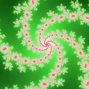 Mandelbrot Set Bild Fraktalgrün rot dünner Wirbel Spirale Poster Kunstdruck - Bild 1 von 2