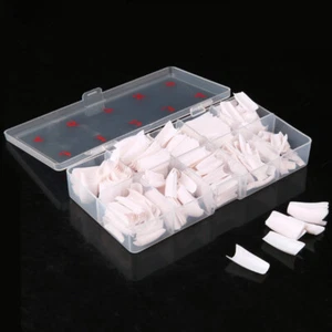 500Pcs/Box Natural French Acrylic False Nail Tips Art 10 Different Sizes Tools - Picture 1 of 9