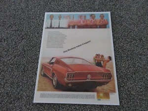 Ford Mustang GT 1968 "Solo Mustang lo hace pasar" anuncio original laminado  - Imagen 1 de 2