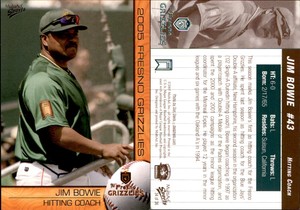 Jim Bowie 2005 MultiAd Fresno Grizzlies #34 Card *AutographDen*