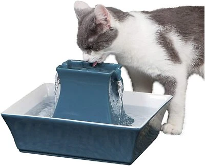 PetSafe PWW00-14898 Drinkwell Ceramic Blue Pagoda Dog & Cat Fountain 70 oz- NEW - Image 1 of 4