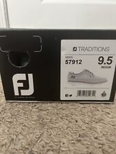 New Men's Footjoy Traditions Shield Tip Golf Shoes - Grey - 57912