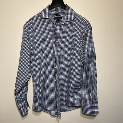 CAMISA DE VESTIR PRONTO UOMO AZUL BLANCO GRIS MINI CUADROS SIN PLANCHAR XL Foto 1 de 3