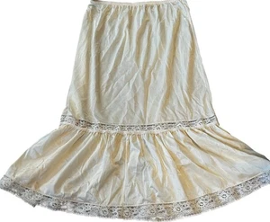 Vintage elfenbeinfarbener halber Flair Slip mit Spitzenbesatz ohne Etikett LESEN - Bild 1 von 4