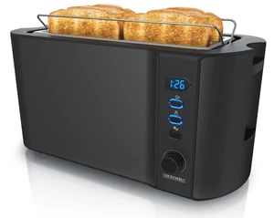 Arendo Frukost 4 Slice Long Slot Toaster Grey Digital Display 6 Settings New - Picture 1 of 7