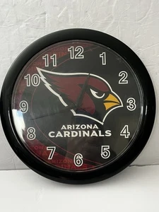 Raro Reloj de Pared Arizona Cardinals 10” Cerrado Cuarzo Hombre-Cueva/Oficina #6188 Usado en Excelente Condición - Imagen 1 de 17