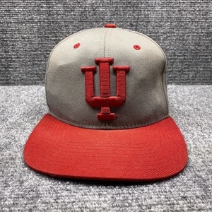 Indiana Hoosiers Hat Cap Snap Back Mens NCAA College Zephyr Gray Red - Picture 1 of 8