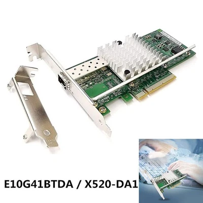For 10Gbps PCI-E X8 SFP+ Single Port Ethernet Server Adapter X520-DA1/E10G41BTDA - Image 1 of 4