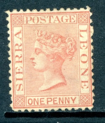 Sierra Leone 1873 British 1p Rose Red Perf 12½ QV WMK CC Upright Sc #6 M X620 - Image 1 of 4